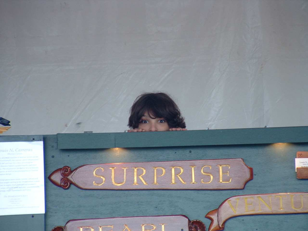 Louis, jr staffing the booth at a boat show